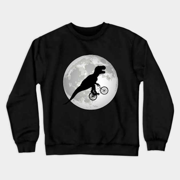 Tyrannosaurus Rex Dino Ride To The Noon Crewneck Sweatshirt by UNDERGROUNDROOTS